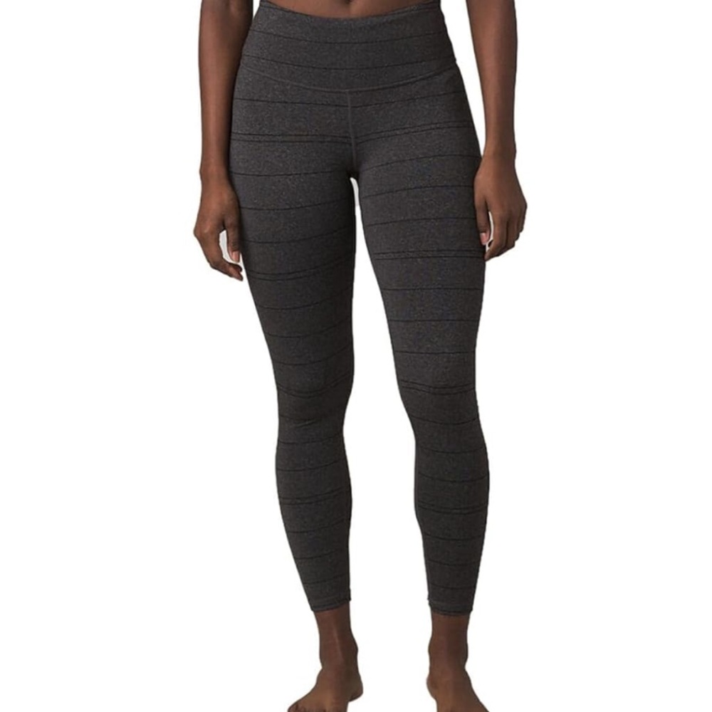 prAna Women's Transform Charcoal Gray Stripe 7/8 Legging Size S 127